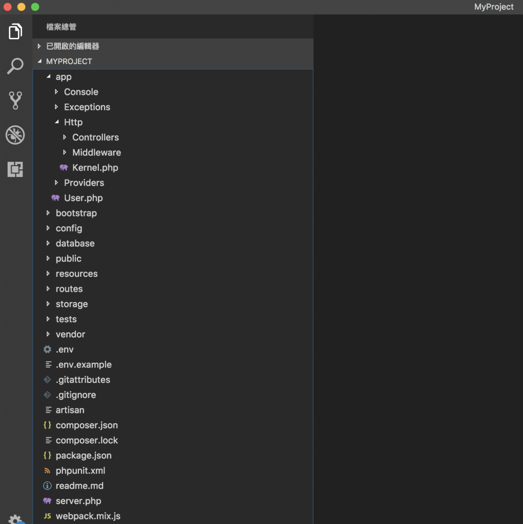 laravel structure