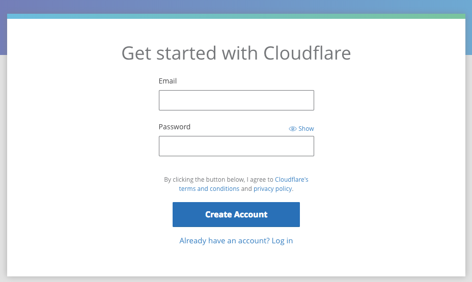 CloudFlare email password