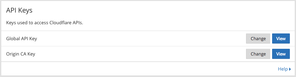 CloudFlare api key